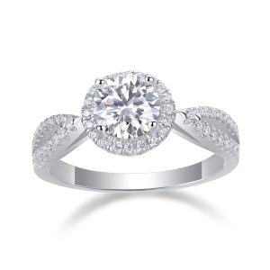 The Dream Wedding - A 1-carat Top-quality Moissanite S925 Silver And Platinum-plated Diamond Ring. The Wedding Ring Can Be Inspected With A Diamond Pen