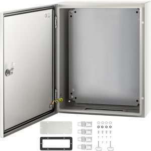 NEMA Steel Enclosure, 20 X 16 X 6'' NEMA 4X Steel Electrical Box, IP66 Waterproof & Dustproof, Outdoor/Indoor Electrical Junction Box, With Mounting Plate