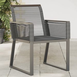 Garden Chairs, 2 Pieces, Black Poly Rattan