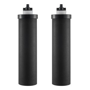 Water Filters Replacement, Purification Elements, Activated Carbon Replacement Filters, Easy To Replace Water Filter, Gravity Water Filter System, Compatible With Most Brands, Pack Of 2, Black