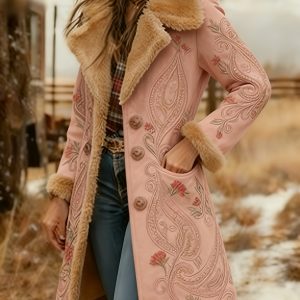 Women's New Long Sleeved Large Woolen Overcoat