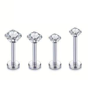 Anti Allergic Titanium Alloy Ear Studs With Internal Threads