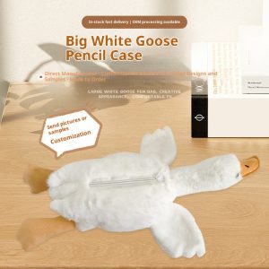 Big White Goose Pencil Case Autumn And Winter Plush Toy Doll Student Stationery Box Doll Girl Claw Machine