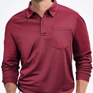 Men's Casual Loose Solid Color Long Sleeve Shirt