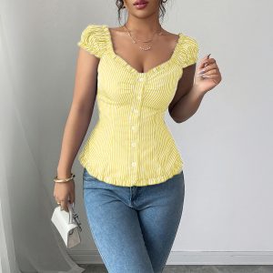 Elegant And Versatile Striped Cardigan Top