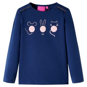 Children's long-sleeved shirt, navy blue, size 104; Children's long-sleeved shirt, navy blue, size 116; Children's long-sleeved shirt, navy blue