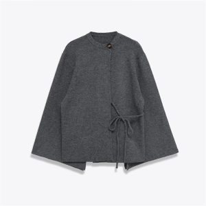 Women's Fashionably Simple Knitted Slit Sleeve Coat