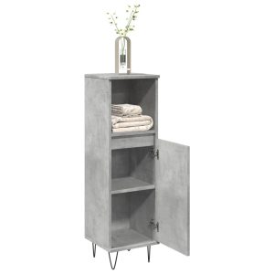 bathroom cabinet concrete gray 30x30x100 cm made of wood