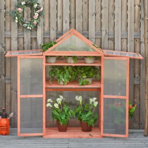 32" x 19" x 54" Garden Cold Frame Greenhouse Flower Planter with Adjustable Shelves