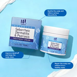 Seborrheic Dermatitis Psoriasis Folliculitis Care Cream Dry Scalp Face & Body Moisturizer With Anti Itch & Dandruff Relief