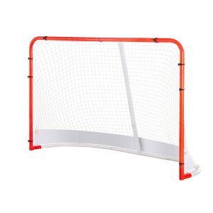 Street Hockey Net, Indoor Outdoor Steel Hockey Goal, Official Regulation Pro Hockey Training Goal Set, Portable Hockey Goal With Net, Easy Assemble, 72" X 48", White/Red