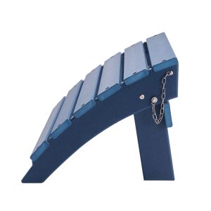 Adirondack Ottoman 15.7L X 18.9W X 13H Inch HDPE Folding Patio Footrest Blue