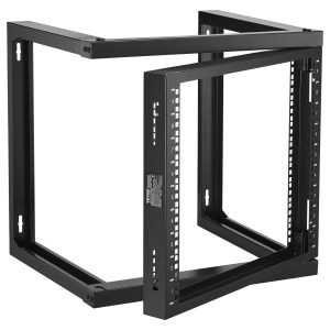 9U Wall Mount Rack 150 Lbs/68.04 Kg Open Frame Server Network Rack Black