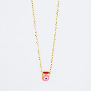 Stainless Steel Colorful Mini Evil Eye Spinner Necklace