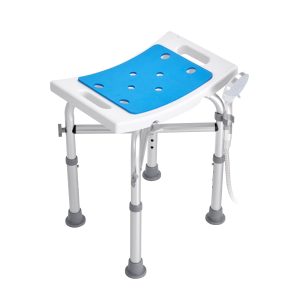 Shower Chair, Adjustable Height Shower Stool With Crossbar Support, Shower Seat For Inside Shower Or Tub, Non-Slip Bench Bathtub Stool Seat For Elderly Disabled Handicap, 226.8 Kg Capacity