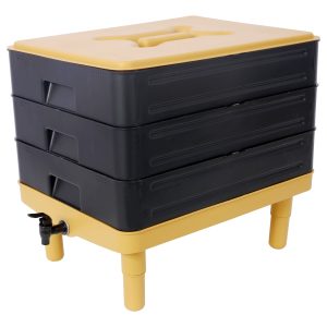 3-Tray Worm Farm Kit,65L Worm Composter For Vermicomposting Starter, Indoor & Outdoor Worm Composter, Worm Compost Bin For Recycling Food Waste