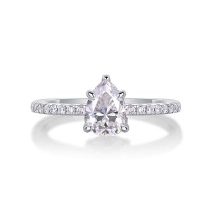 Dream - A Wedding Ring Set With Top-quality Moissanite S925 Silver And Platinum-plated Diamond Can Be Tested With A Diamond Pen