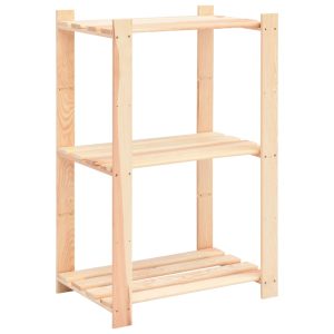 storage shelf with 3 shelves 60×38×90 cm pine