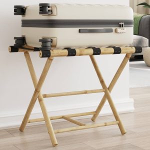 Foldable Luggage Rack 62x42x50.5 cm Bamboo