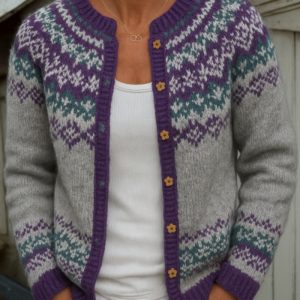 Women's 3D Digital Printed Cardigan Coat