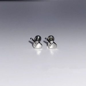 Niche Quirky Middle Finger Titanium Steel Screw Clasp Ear Cartilage Earring