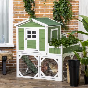 49" Small Chicken Coop Hen House with Garden Space