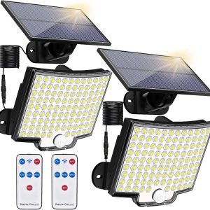 2PCS Solar Lights Outdooor  4 Modes 106LED Solar Security Lights  Waterproof Solar Motion Light