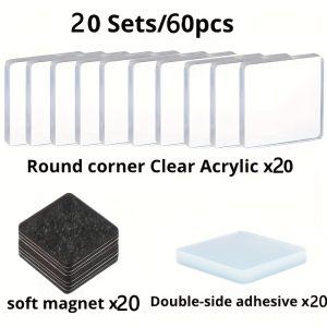 20 Sets Of Small Square Fridge Magnets