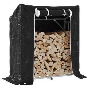 firewood rack with rain cover 100.5x40.5x110.5 cm   firewood rack