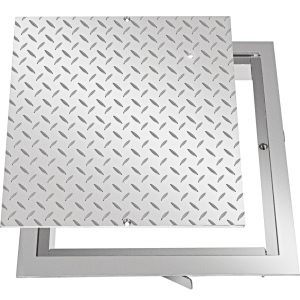 Recessed Manhole Cover Covers 50x50 Cm Clear Opening, Galvanized Steel Drain Cover Overall Size 57x57 Cm, Sealed Square Manhole Covers And Frames Steel Man Hole Cover Lids For Boats And Ships