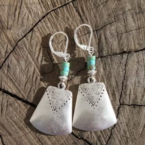 Vintage Turquoise Beaded Earrings For Women