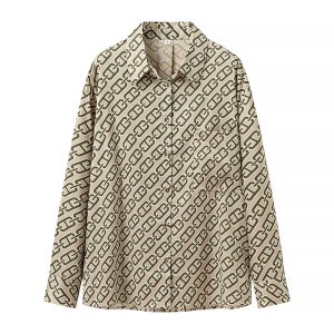Women's Satin-textured Retro Chain Print Loose Shirt