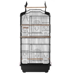 41-inch Open Top Large Parrot Bird Cage, Hanging Bird Cage For Parakeets Finches Canaries Lovebirds Cockatiels Budgies Small Quaker Conures Travel Pet Flight Birdcage With Swing And Perch