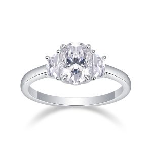 Brilliant Light And Shadow - A Wedding Ring Set With 2-carat Top-quality Moissanite S925 Silver And Platinum-plated Diamond Can Be Inspected With A Diamond Pen