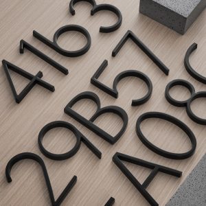 Zinc Alloy Floating Alphanumeric Doorplates Black Apartment And Villa Room Numbers