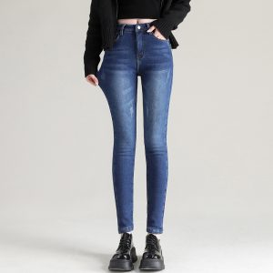 Fleece Padded Denim High Waist Tights