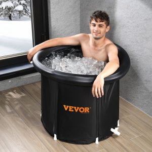 Ice Bath Tub, 80 Cm Long Cold Water Therapy Plunge Tub For Athletes, Portable Outdoor Ice Barrel Plunge Pool For Recovery, 341L Inflatable Folding Bathtub With Cover, Home Ice Pod ForAdult