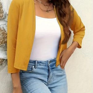 New Solid Color Cardigan Casual Long-sleeved Sweater For Women