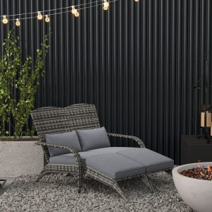 Adirondack Chair for 2 with Cushions & Footrests