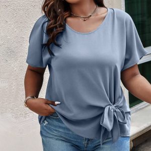 Loose Casual Round-neck Short-sleeved Women's Shirt