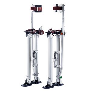 Drywall Stilts, 61 Cm-102 Cm Adjustable Aluminum Tool Stilts With Protective Knee Pads, Durable And Non-slip Work Stilts For Sheetrock Painting, Walking, Taping, Silver