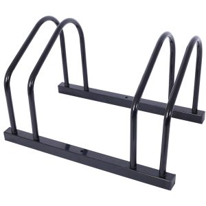 2 Bikes Floor Bike Stand, Bike Parking Rack Garage Bike Storage Stand Indoor Outdoor 22-28 Wheel Stand, Max. Tire Width 2.15 ,black Painted