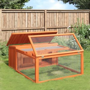 Rabbit Hutch 117.5x97x47.5 cm Solid Pine Wood