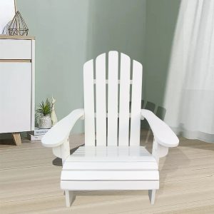 Outdoor Or Indoor Wood Children Adirondack Chair,white
