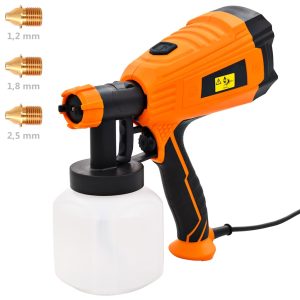 Electric Paint Spray Gun with 3 Nozzle Sizes 500 W 800 ml