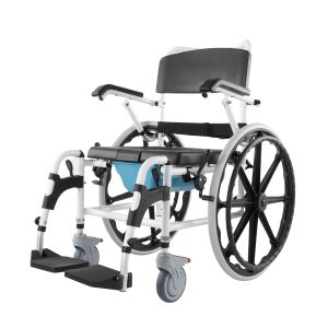Shower Wheelchair 17.5in Al Alloy Commode Bathroom Wheelchair For Disabled