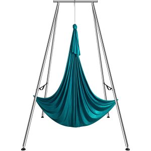 Aerial Yoga Frame & Yoga Hammock, 9.67 Ft Height Professional Yoga Swing Stand Comes With 6.6 Yards Aerial Hammock, Max 551.15 Lbs Load Capacity Yoga Rig For Indoor Outdoor Aerial Yoga, Green