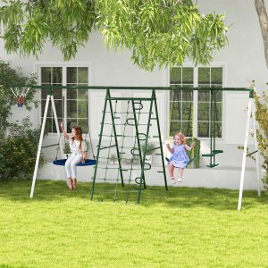 Swing Set for Backyard with 1 Saucer Swing