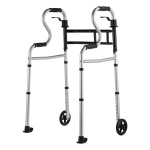 Folding Walker On Wheels, 3-in-1 Stand-Assist Folding Walkers With Adjustable Height And Width, Lightweight Aluminum | Front Wheeled Mobility Aid For Elderly Handicapped Disabled, Up To 350LBS