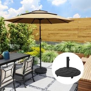 Round Patio Umbrella Base with Wheels